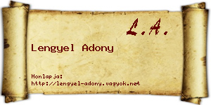 Lengyel Adony névjegykártya